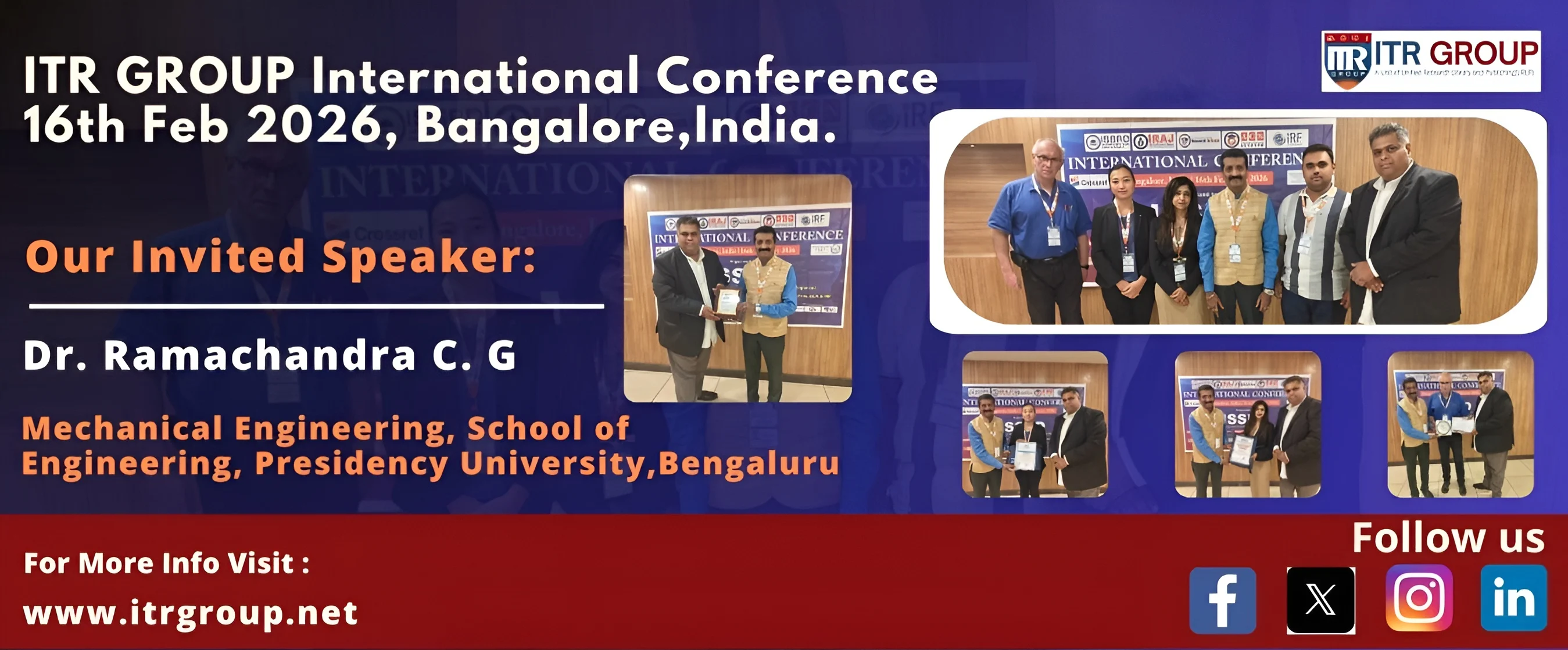 ITR Internation Conference in Bangalore, India, FEBRUARY 16, 2026